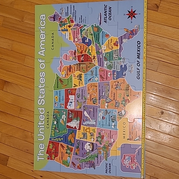 USA Map Wooden Floor Puzzle - Picture 2 of 3